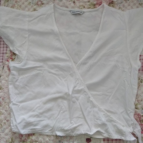 Calliope Crop Top white, like new, wrap style