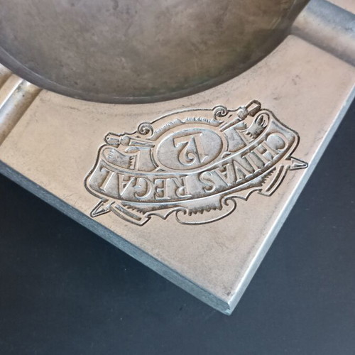 Vintage Chivas Regal 12 Metal Ashtray Cast Aluminum