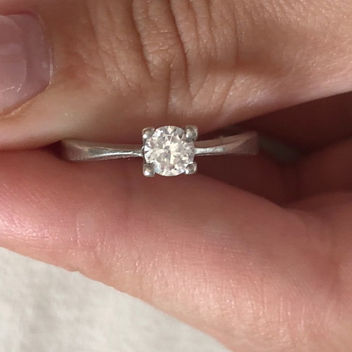 Silver solitaire ring