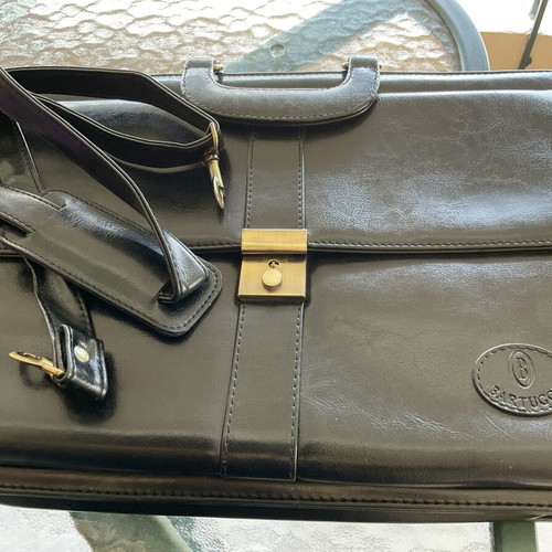 Bartuggi leather men's bag like new, 30x40 cm, black