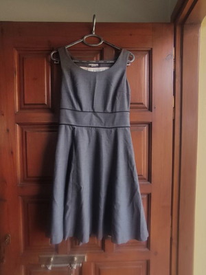 Gray office dress H&M medium, classic with jacquard fabric