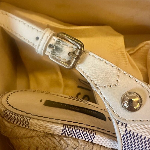 Louis Vuitton wedges used, damier grey-beige pattern, size 40.5