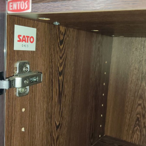 Sato bookcase glass and wood like new with 2 shelves