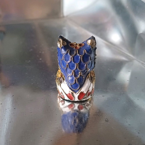 Vintage cloisonné owl collectible, like new, handmade