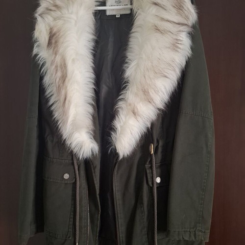 SoulCal & Co parka with detachable faux fur, military green, size XS