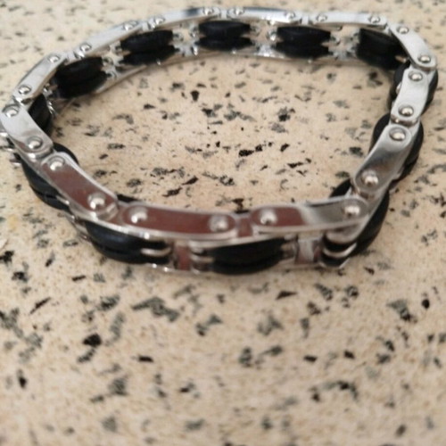 Steel bracelet with rubber for men like new