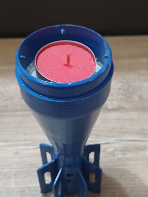 Reso candle holder used, part of educational mortar shell