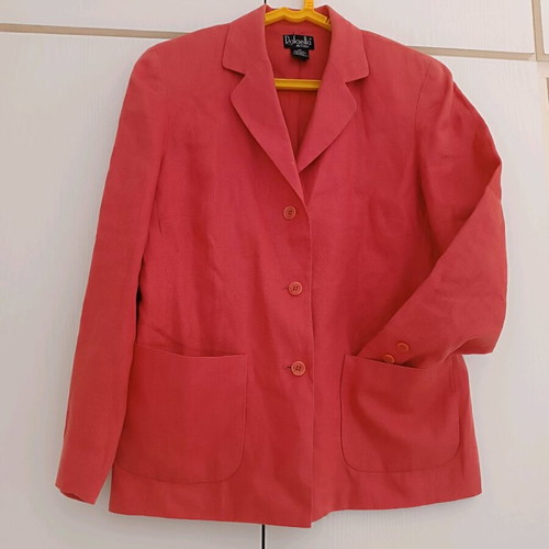 Linen jacket coral like new, size M