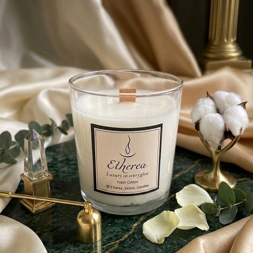 Χειροποίητο κερί σόγιας Fresh Cotton καινούργιο