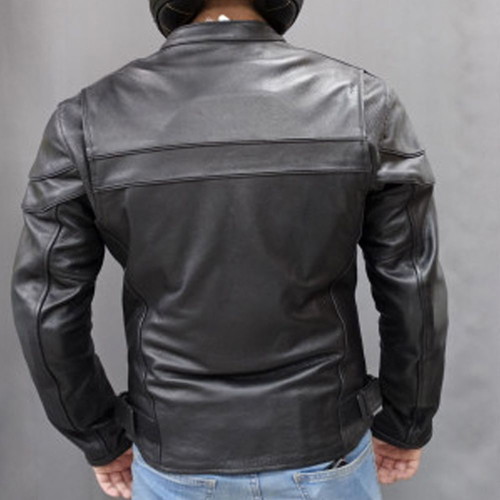 Leather motorcycle jacket new with protectors natural leather model 6