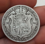 England 1/2 Crown 1918 silver coin .925