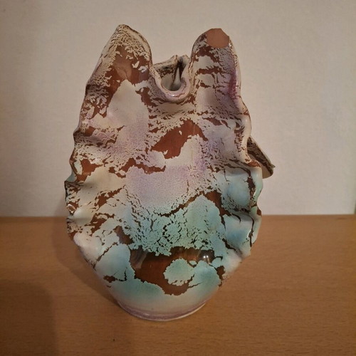 Antique decorative redware pottery 1970 used with damages