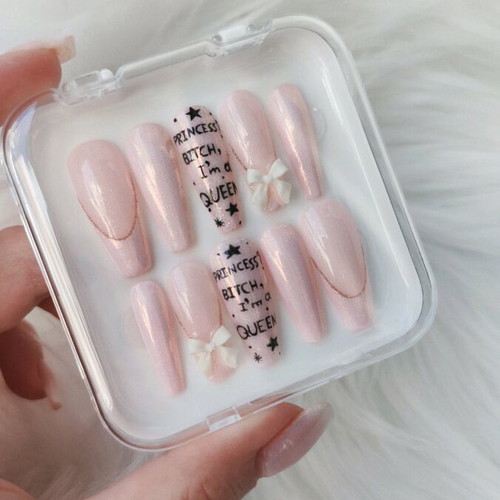Handmade press-on nails new with application kit