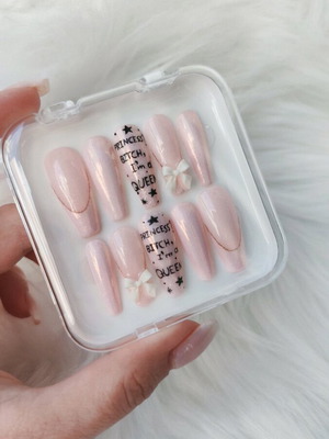 Handmade press-on nails new with application kit