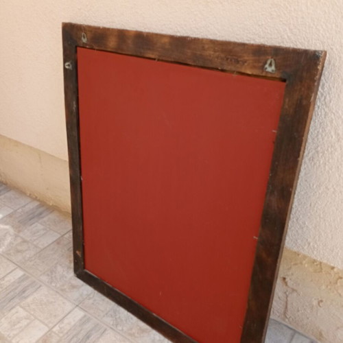 Mirror with brass leaves like new, large wooden frame