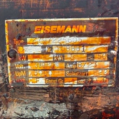 Eisemann BSKA 5 Three-Phase Generator with Sachs Stamo 282 Engine used