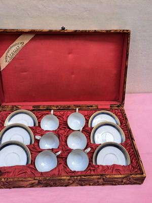 Cup set used, antique, pack of 6 with saucers