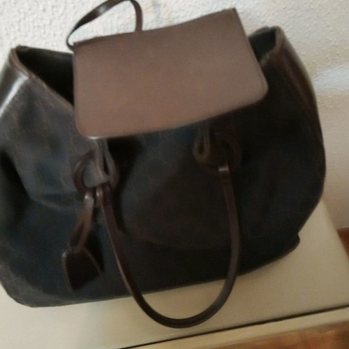 Gucci shoulder bag used canvas and leather with wallet
