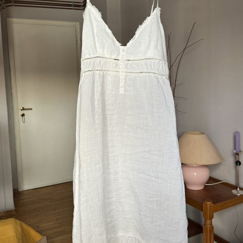 Coquette Aesthetic Cottagecore Linen Dress like new, white, size XL
