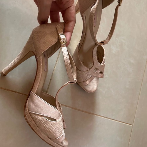 Tsakiris Mallas high heel sandals used, nude pink, size 38