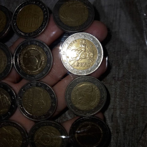 2€ coins used, pack of 48, including Greek 2 euro with 'S' mark