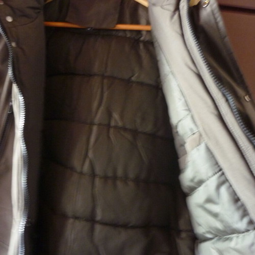 Men's parka jacket khaki like new Medium/Large with detachable hood