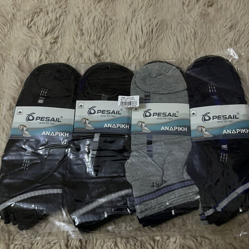 Cotton socks new, pack of 12, sizes 40-43, black and gray