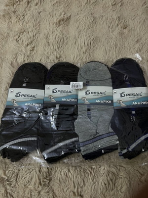 Cotton socks new, pack of 12, sizes 40-43, black and gray