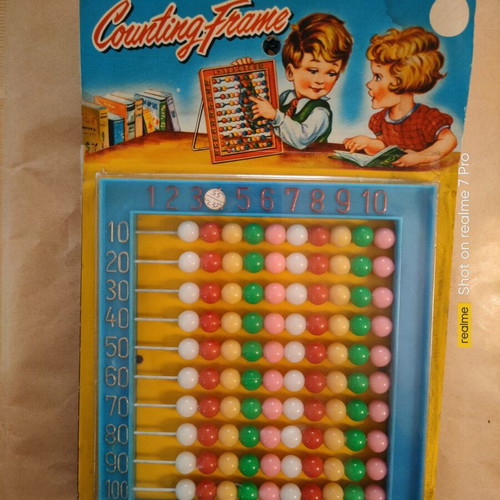 Counting Frame 100 Beads from the '80s new, 4 colors