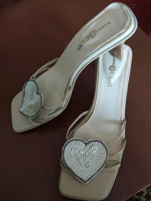 Mule sandal used, white, size 37, comfortable heel
