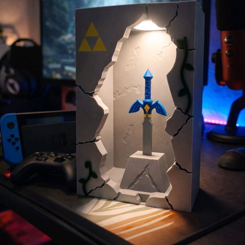 Zelda gaming lamp like new with sword diorama and USB power
