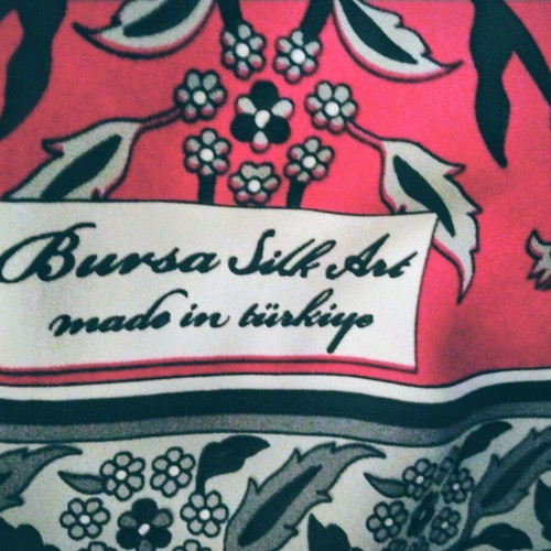Silk scarf with matching pouch new
