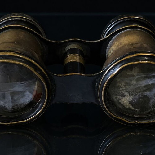 Opera glasses used, brass collectible 11 x 6.5 cm
