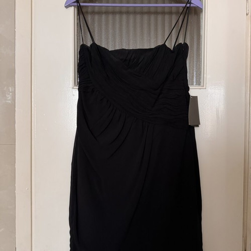 Zara black evening dress draped chest size L new with tag