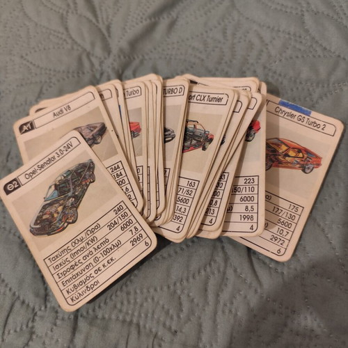 Vintage Yperatou (Top Trumps) cards – 2 complete collections (Cars & Planes)