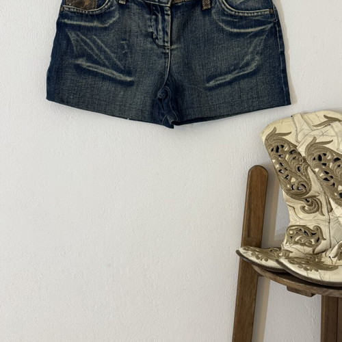 Dolce & Gabbana snakeprint washed mini jean shorts XS/S like new