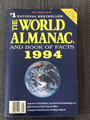 The World Almanac and Book of Facts 1994 used, English