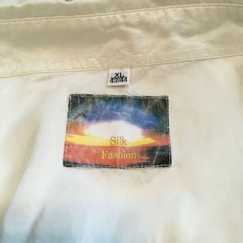 Avanti 100% silk shirt XL, white-ecru