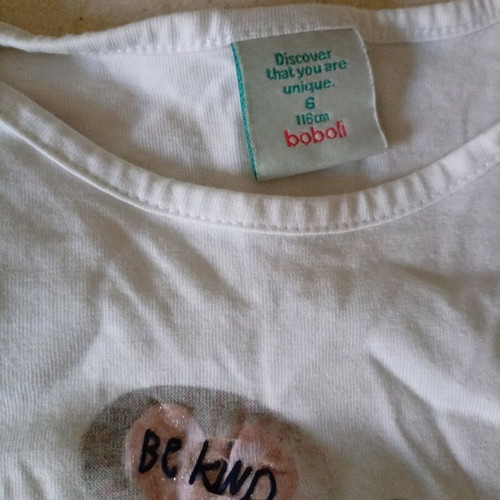 Boboli T-shirt for girl 116 cm like new, white multicolor
