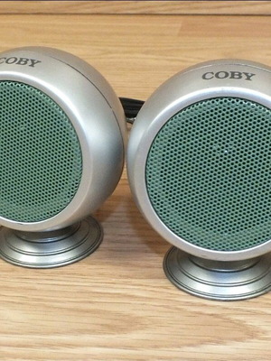 Coby CS-P14 Mini Stereo Speaker System σαν καινούργιο, ασημί και πράσινο
