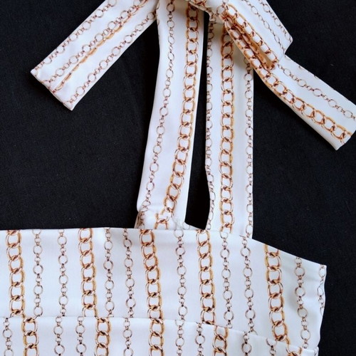 Nicholas one piece swimsuit new, cream color, size L, chains print