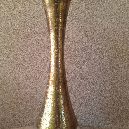 Brass vase used with beautiful engravings