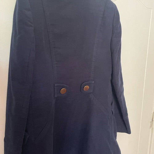 Blue velvet-type coat used, size M