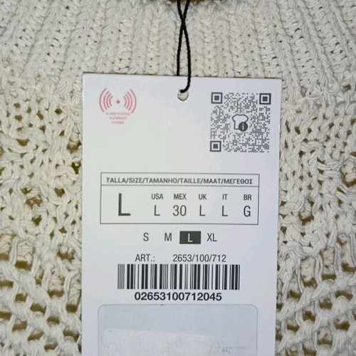 Zara sleeveless knitted blouse white new, size L