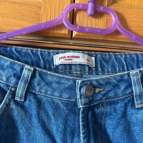 Mom Fit Jeans Pink Woman new, size 42, blue