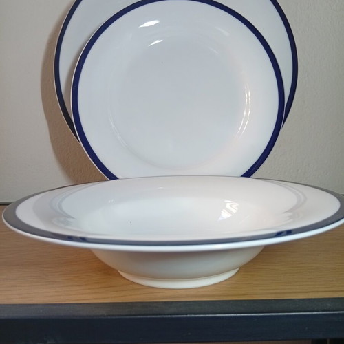 IONIA Mediterranean Blue 31-piece porcelain dinnerware set