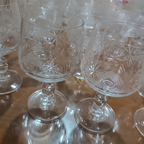 Vintage carved Czech crystal set of 41 pieces, like new