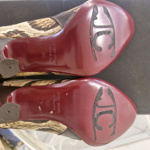 Just Cavalli leopard pumps leather and fabric new, size 36