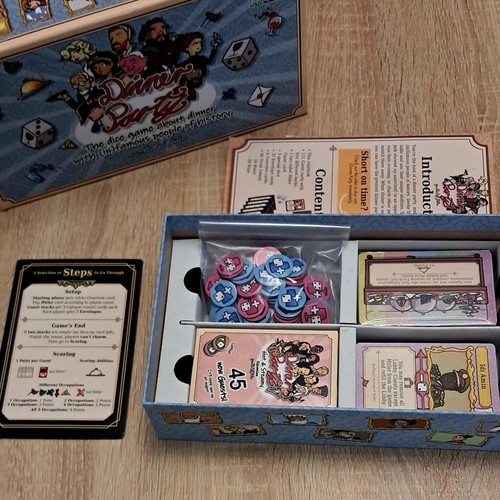 Dinner Party board game with expansion and promo card like new