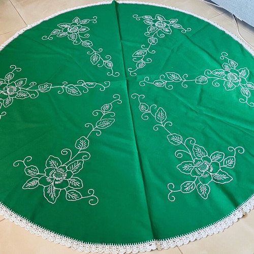 Decorative round handmade embroidery vintage like new